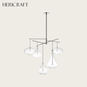 Lámpara de Araña/Colgante de Latón en Latón Suave con 5 Luces para Sala de Estar, Comedor, Cocina, 110V - Product Image 2
