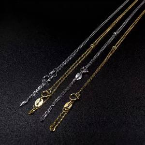 สร้อยคอเงินแท้ S925 สำหรับทำเครื่องประดับมุก DIY ขนาด 3 มม. แบบโซ่ O ชุบแพลตตินัมและทอง พร้อมตัวล็อคแบบหนา ทำจากเหล็กกล้า - Product Image 1