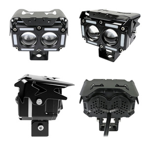 Phare de moto Qideguan à 2 yeux LED 12-30V IP67 avec halo lumière blanche et jaune - Product Image 5