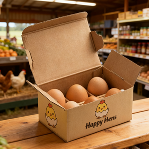 Günstige Fabrikbedruckte Große Eierkartons Verpackung mit Eigenem Logo Wellpappe Eier-Versandverpackung für Eier - Product Image 2
