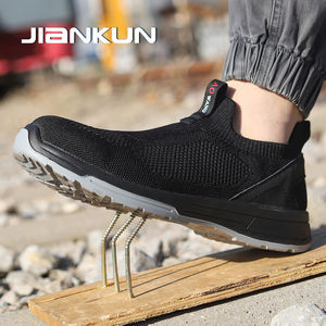 JIANKUN-<span class=keywords><strong>Botas</strong></span> de seguridad para el trabajo tejidas de tela cómoda con punta de acero, zapatos de seguridad antiperforación con placa de acero antiimpacto para hombres - Product Image 3