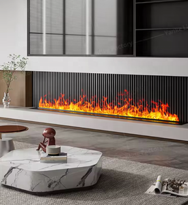 <span class=keywords><strong>Chimenea</strong></span> eléctrica interior 2025 Efecto de llama de vapor de agua 3D Estilo decorativo inoxidable Simulación de llamas de combustión LED - Product Image 6