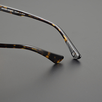 Monture de lunettes carrée en acétate personnalisée ODM unisexe avec charnières en métal moulé artisanal, lunettes optiques ophtalmiques