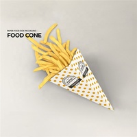 Custom Disposable Chips Cone Paper Food Packaging Cone Box French Fries Paper Cone