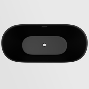 Uzun ince taşma özel boyut oval bağlantısız beyaz siyah akrilik küvet - Product Image 3