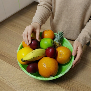 <b>Green</b> Resin Eco-Friendly Polished Classic Fruit Bowl Dishwasher Safe Stocked for Home Use - Product Image 1