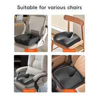 YUE RISE Almohadilla de Asiento de Espuma Viscoelástica de 5 Zonas, Talla Grande, con Soporte de Cadera Definitivo de Cuerno de Vaca Tejido a Medida y Diseño Hueco de Flujo de Aire para el Coxis