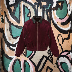 แจ็คเก็ตวาร์ซิตี้กันลมแบบซิปหน้าสำหรับผู้ชาย คอลเลคชั่นฤดูใบไม้ร่วงปี 2025 สไตล์ไฮสตรีท ผลิตจากผ้าโพลีเอสเตอร์/คอตตอนทอ คอตั้ง แจ็คเก็ตวาร์ซิตี้สำเร็จรูป - Product Image 3