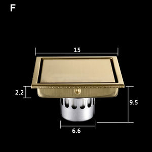 ตะแกรงระบายน้ำแบบเส้นตรงสำหรับห้องน้ำ ทำจากทองเหลืองขัดเงาสีทองเหลือง - Product Image 3