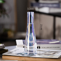 Vases à fleurs en verre nordique moderne, vente directe d'usine, décoration d'intérieur, élégant vase à fleurs à tige unique, transparent, haut et fin