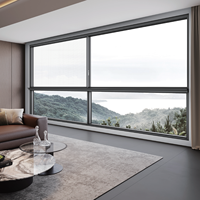 Fenêtres coulissantes horizontales flottantes en aluminium à double vitrage trempé, profilés en alliage d'aluminium pour la stabilité des fenêtres domestiques et la capacité de charge