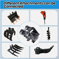 Accessoires à changement rapide pour excavatrices compactes/micro : grappes, godets, tarières - Noir, 30 kg, garantie de plus de 5 ans pour les modèles compatibles