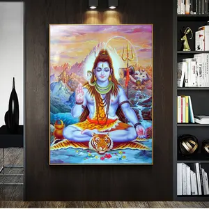 Shiva Lord dipinti su tela sul muro poster e stampe d'arte dei indù immagini su tela immagini induismo arte poster decorazioni per la casa