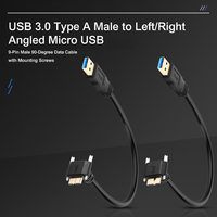 Câble USB 3.0 Type A mâle vers Micro B mâle avec vis de fixation, en PVC, certifié CE ROHS, garantie 12 mois, anti-interférence, noir