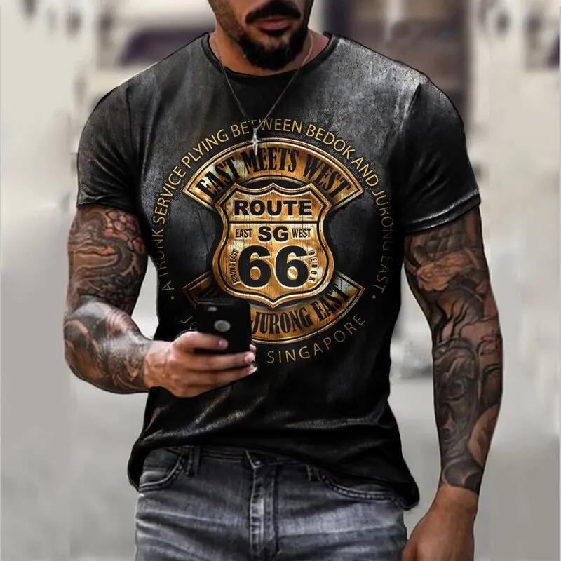 גברים בגדים קצר שרוול רוק פאנק דפוס אופנה מזדמן קיץ זכר גדול חולצה XOXO 3D מודפס T חולצות פוליאסטר