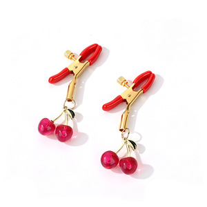 Jolies pinces à tétons en métal cerise roses, portables, pour le flirt et la domination passionnée, usage adulte - Product Image 2