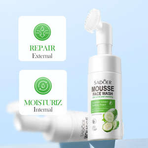 Vente en gros de mousse organique à la vitamine C marque privée nettoyant pour le visage anti-acné mousse nettoyante blanchissante nettoyant moussant pour le visage à l'aloe vera - Product Image 2