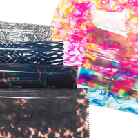 Matériau en vinyle TPU effet gelée à motif aquarelle, style feuille d'argent à paillettes fines, pour la production de porte-monnaie et sacs à main (vente en gros)