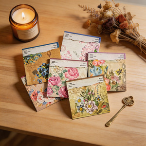 SK Sheng Kang Packaging Custom Floral Memo <b>Pads</b> Vintage Style Colorful No Adhesive - Product Image 3