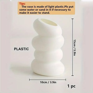Spiral Plastic Vase White Minimalist Design Unbreakable Flower Arrangement Decor For Dry And Wet Flowers Artificial Flowers - Product Image 2