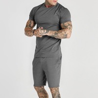 Vente en Gros Logo Personnalisé Grande Taille Ensemble Short pour Hommes Surdimensionné Gym Fitness Blanc Été 2 Pcs Ensemble Short et Chemise pour Hommes
