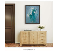 Peinture à l'huile abstraite de fleurs de narcisse Lu Hua Art - Art mural impressionniste moderne peint à la main sur toile numérique écologique