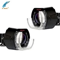Crystal 5D Angel Eyes Linceul en forme de L pour 2.5 pouces 3 pouces Lentille de projecteur Retrofit APP Control 12V LED Accessoires d'éclairage de voiture
