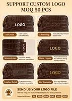 Ensemble de trousses de toilette en cuir PU à motif crocodile de luxe, grande capacité, organiseur de maquillage de voyage, vente en gros OEM