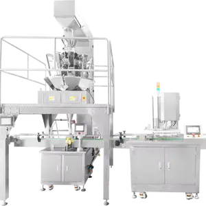 Automatic Coffee Peanut Bean Granule Salt Sugar Packing Machine Production Line CE Can Solid Product Filling Machine Line