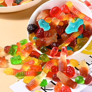 Caramelle Gommose Halal all'ingrosso a Forma di <span class=keywords><strong>Animali</strong></span> Cartoon, Gusto Frutta Aspro, Assortite Arcobaleno, 1000g - Product Image 2