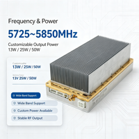 100W GaN RF Power Amplifier Module 5.8GHz High Linearity Low Heat RF Booster Remote Control for Wireless Signal Test Equipment