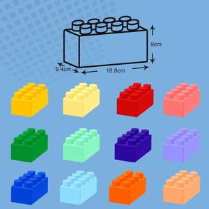 Large-Size Rainbow Plastic Building Blocks for Kids Indoor <b>Castle</b> Playground Soft Big Square Building Bricks - Product Image 3