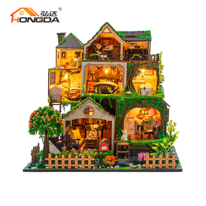 Hongda 2025 New l2501 câu chuyện cổ tích rừng bằng gỗ Dollhouse DIY thu nhỏ Nhà búp bê nhỏ Dollhouse Kit với ánh sáng - Product Image 6