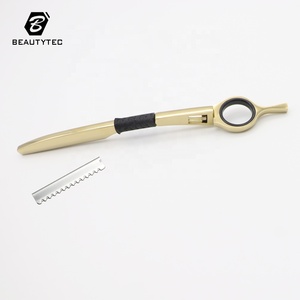Maquinilla de Afeitar Dorada Reutilizable para Barbería, Profesional y Moderna, con Anillo Giratorio, para Dar Forma al Cabello y Eliminar las Pelusas - Product Image 5