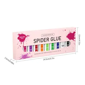 12 สี 3D เล็บจิตรกรรมชุดเจล 8ml UV Spider Line เล็บเจลมืออาชีพ