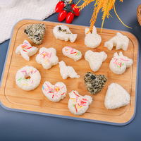 Ustensiles de cuisine mignons en forme d'animal Ensemble de moules à Bento en plastique de qualité alimentaire pour boules de riz à sushi Moule d'amour triangulaire à biscuits pour bricolage