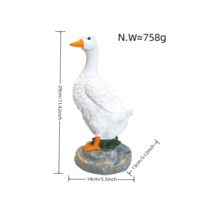Statue de canard blanc 29 cm en résine écologique, ornement fantaisie pour jardin et bureau, décoration extérieure pour cour, patio, maison MIYUE
