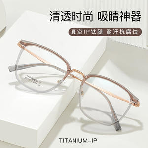 Monture de lunettes en titane IP, rectangulaire, monture complète M8156, anti-UV, unisexe, verres acryliques, origine Danyang - Product Image 3