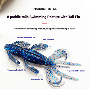 เหยื่อแบบนิ่มรูปกุ้งเต้นรำแบบหลายขาเหยื่อแบบนุ่มเหมือนจริงหนอนพลาสติกสำหรับปลากะพงและปลาแมนดารินเหมาะสำหรับการยิงแบบตก - Product Image 3