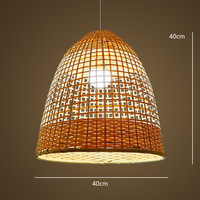 Nouveau lustre en bambou fait à la main, luminaire suspendu en osier