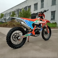 Moto tout-terrain à quatre temps, refroidissement par eau, cylindrée 300 cm³, puissance 19 kW, vitesse maximale 95 km/h, démarrage électrique, frein à disque double