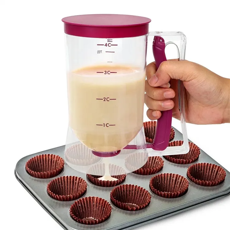 Горячая Распродажа 900 мл диспенсер для теста для кексов с мерной чашкой для разделения теста для блинчиков