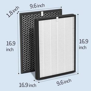 Filtre purificateur d'air Berman, ensemble de filtres HEPA au charbon actif, 16.9x9.6x1.8 pouces, pour Philips FY1410 FY1413 AC2729 - Product Image 1