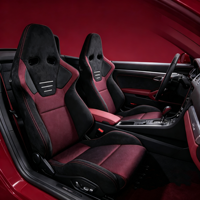 Siège de jeu simulateur de course S-R6 classique rouge enveloppé, avec support robuste