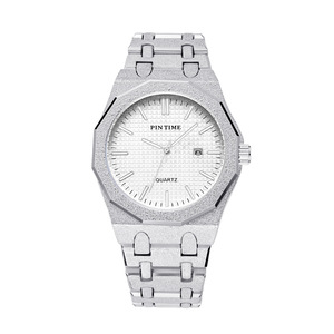 Montre pour homme la plus vendue - montre à quartz avec bracelet en acier inoxydable, lumineuse, étanche, sertie de diamants - tendance - Product Image 2