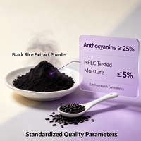 Poudre d'extrait de riz noir naturel de qualité alimentaire, pigment hydrosoluble, étiquette claire, pour boissons, confiseries, produits laitiers, bouteille, fût
