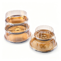 Récipient alimentaire jetable de haute  de gâteau en plastique à emporter boîtes à gâteau rondes avec couvercle transparent
