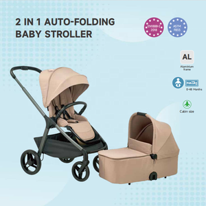 Poussette pliable moderne pour enfants, nourrissons et tout-petits, landau <span class=keywords><strong>2</strong></span> en <span class=keywords><strong>1</strong></span>, poussette de voyage pour nouveau-nés, poussette bébé avec <span class=keywords><strong>siège</strong></span> bidirectionnel - Product Image 2