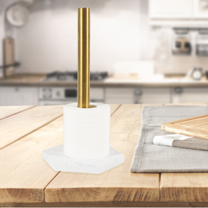 Özelleştirilmiş ayakta mutfak banyo tuvalet kağıdı rulo tutucu mermer kağıt havlu tutacağı standı - Product Image 6