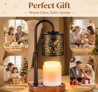 Lampe chauffe-bougie électrique avec minuterie et variateur d'intensité, idéale comme décoration d'intérieur, cadeau pour Thanksgiving et Noël